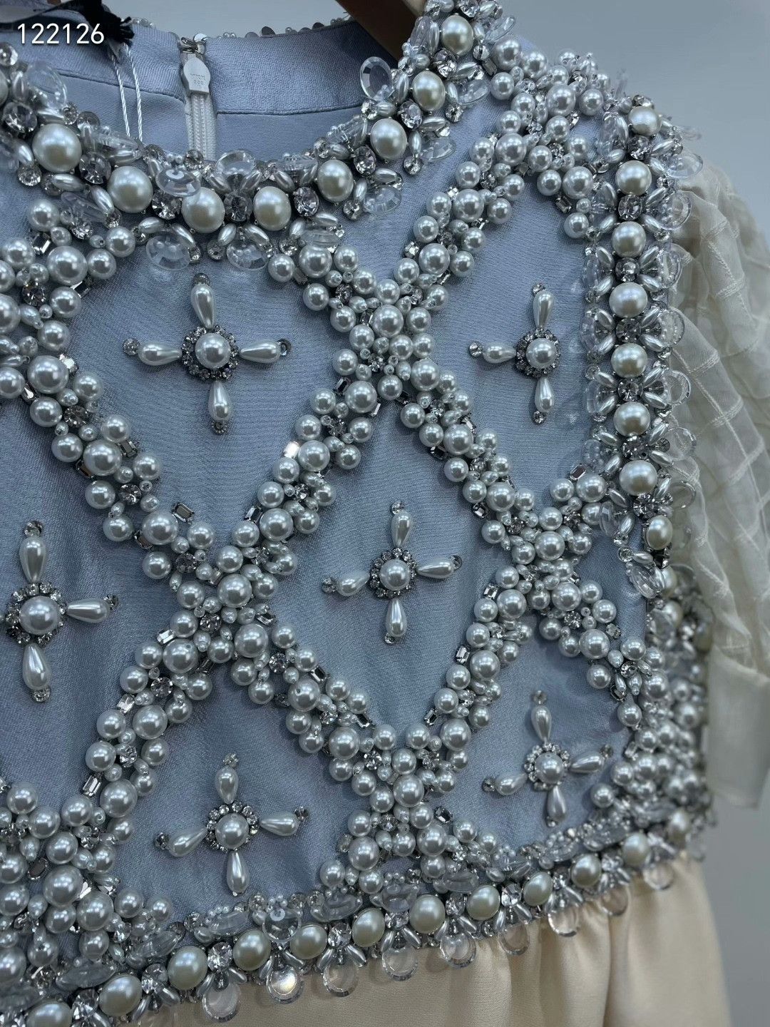 Miu Miu Miu Miu Pearl Rhinestone Patchwork Dress Size S / US 4 / IT 40 - 3 Thumbnail