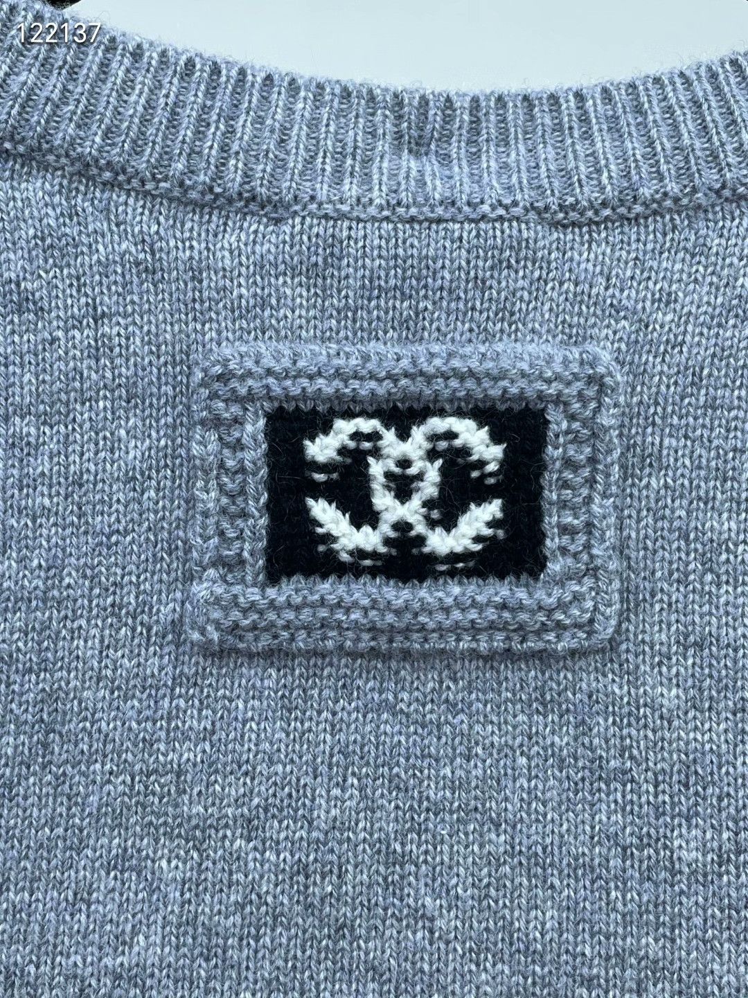 Chanel Chanel 26P Gray-White Cashmere Sweater Size S / US 4 / IT 40 - 3 Thumbnail