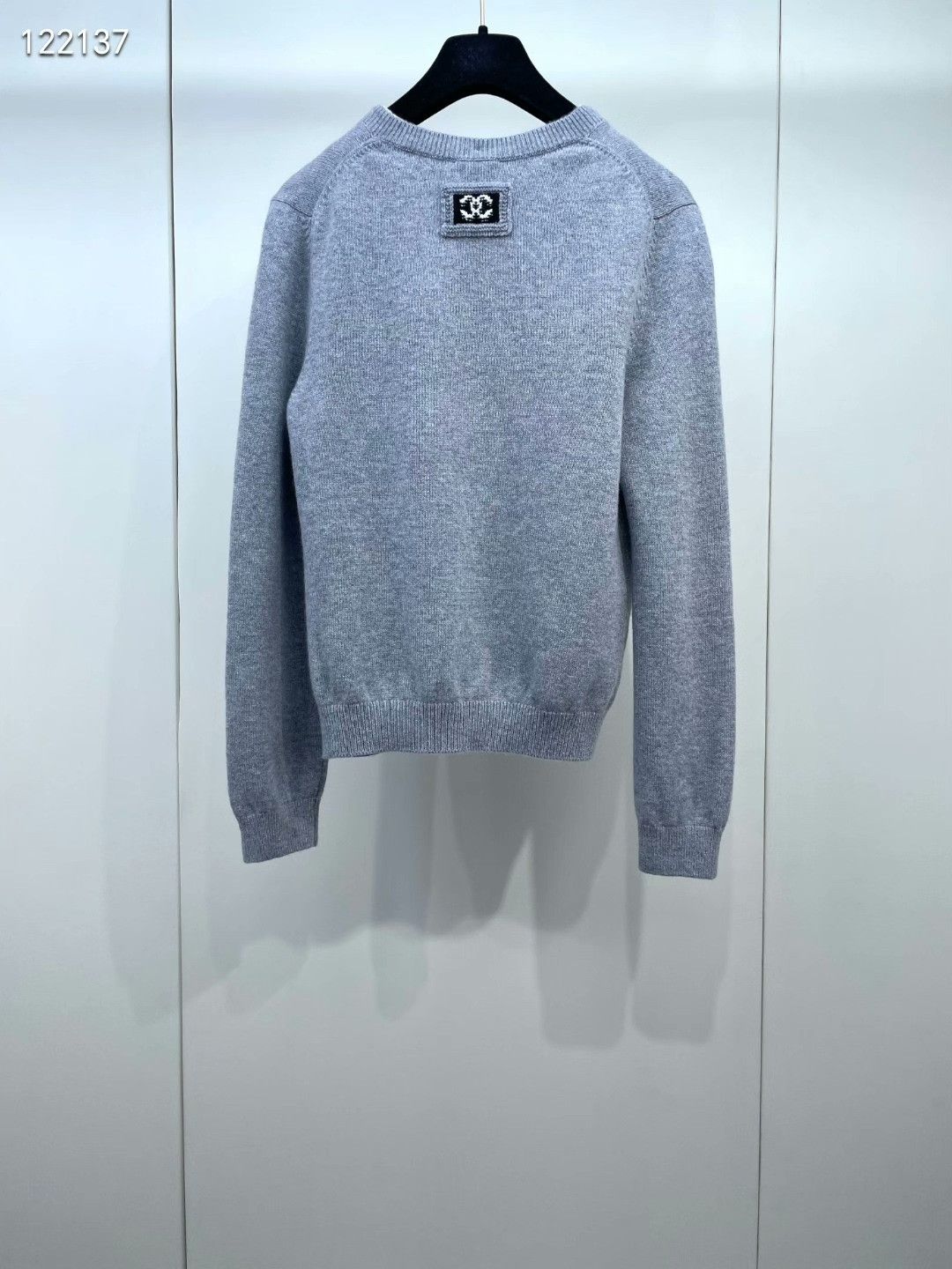Chanel Chanel 26P Gray-White Cashmere Sweater Size S / US 4 / IT 40 - 2 Thumbnail