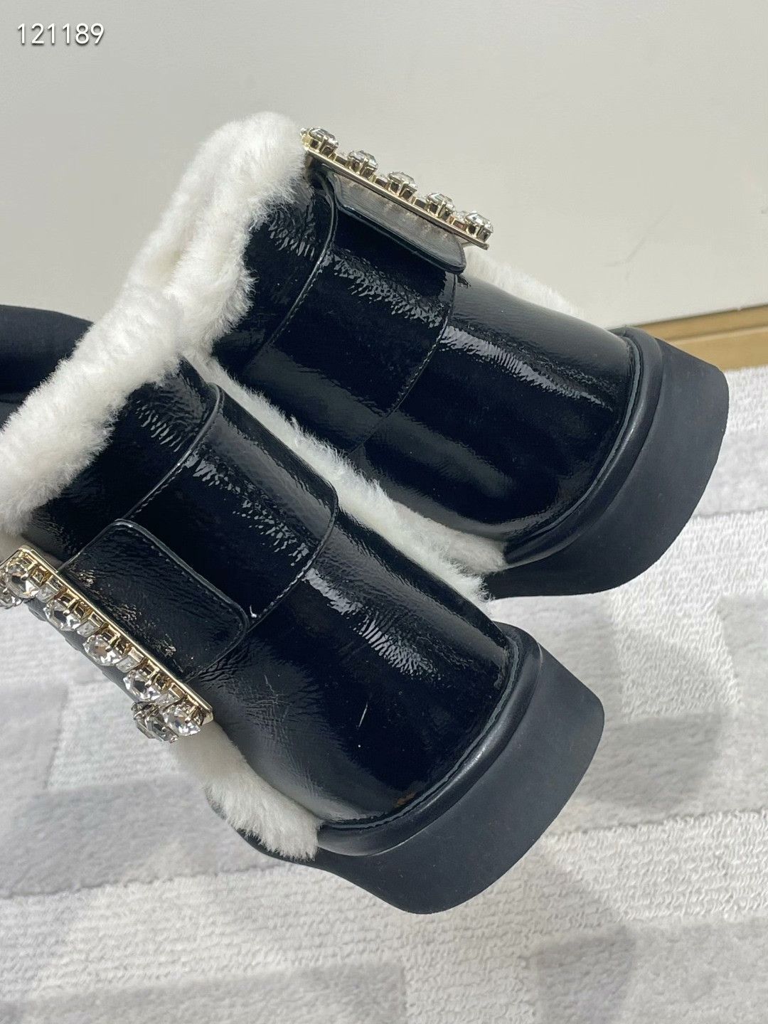 Roger Vivier RV Black Patent Snow Boots Size US 4 / IT 34 - 3 Thumbnail