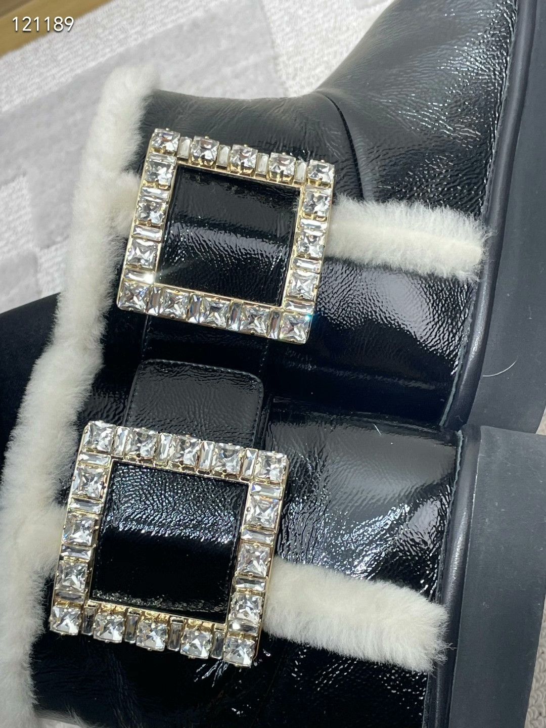 Roger Vivier RV Black Patent Snow Boots Size US 4 / IT 34 - 6 Thumbnail