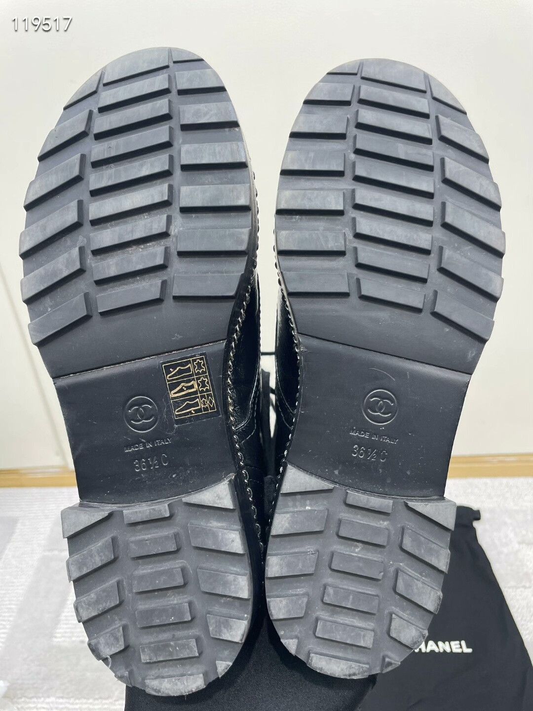 Chanel Chanel Black Quilted Pearl Chain Martin Boots Size US 5.5 / IT 35.5 - 8 Thumbnail