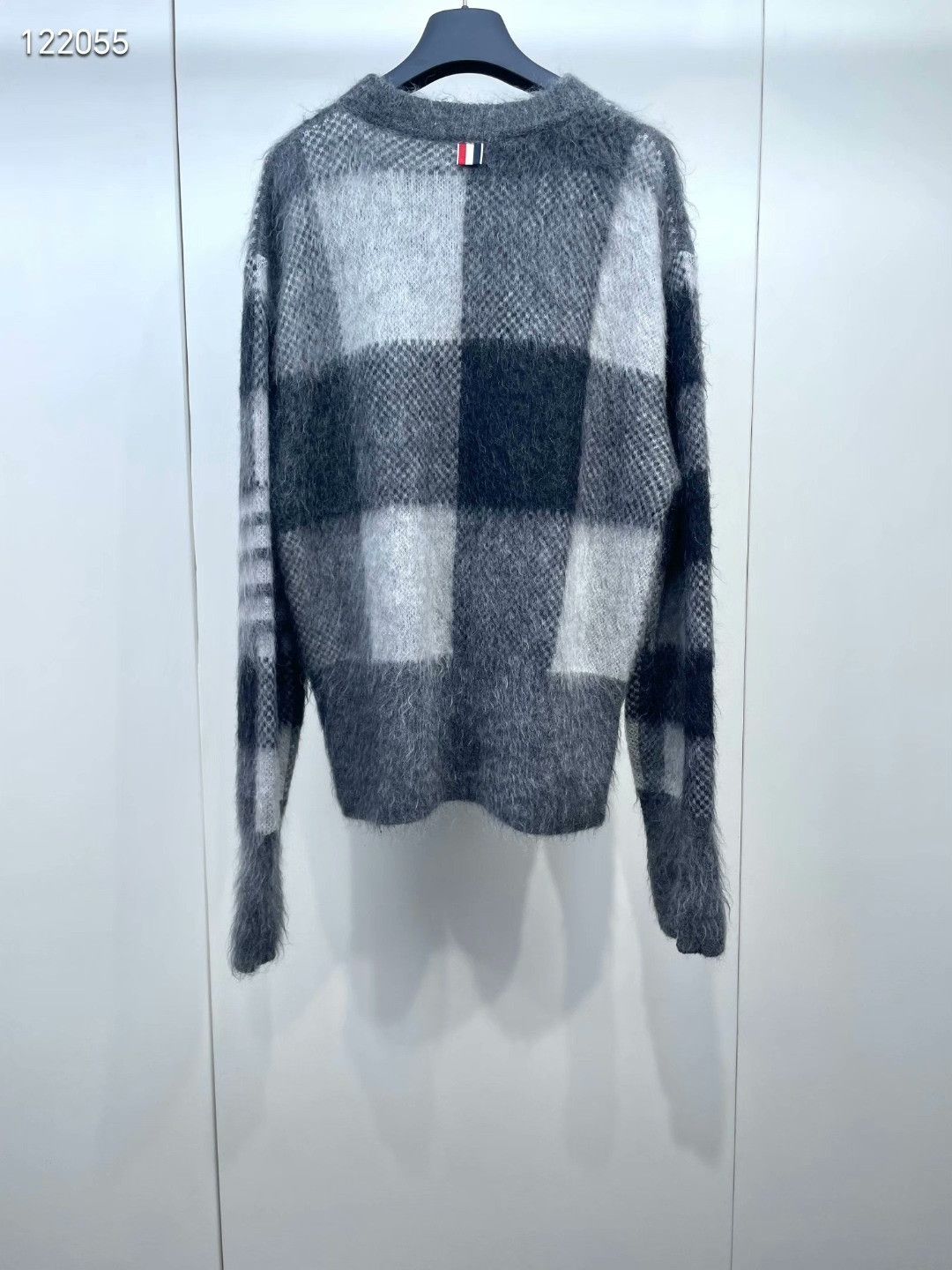 Thom Browne Thom Browne Mohair Gray Plaid Sweater Size US L / EU 52-54 / 3 - 2 Thumbnail