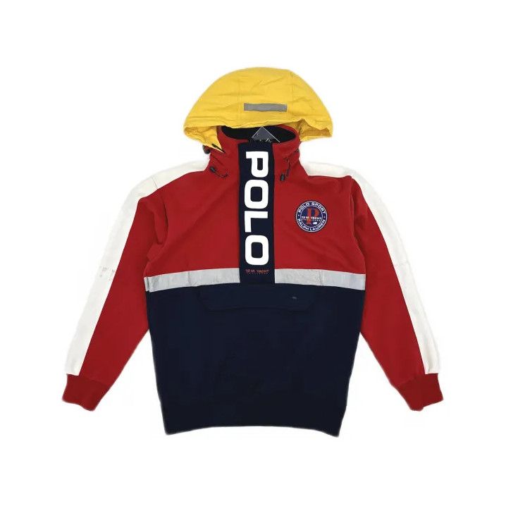 Polo Ralph Lauren Polo Ralph Lauren Logo Print Half-Zip Windproof Hoodie Size US XS / EU 42 / 0 - 2 Thumbnail
