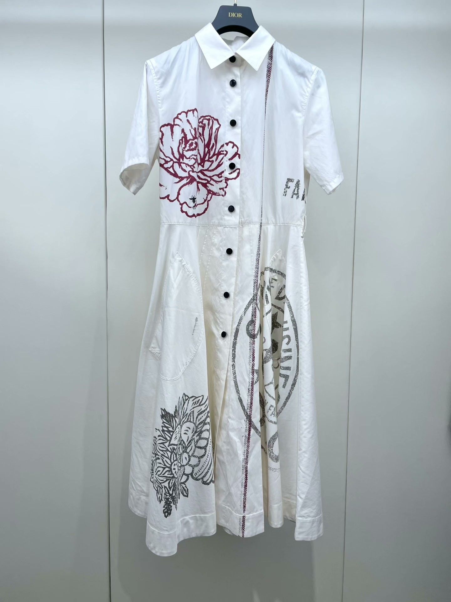 Dior Dior Printed Tie Shirt Dress Size XS / US 0-2 / IT 36-38 - 2 Thumbnail