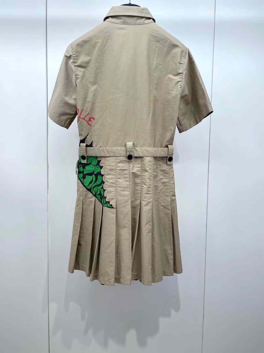 Dior Dior Green Dinosaur Utility Dress Size XS / US 0-2 / IT 36-38 - 2 Thumbnail