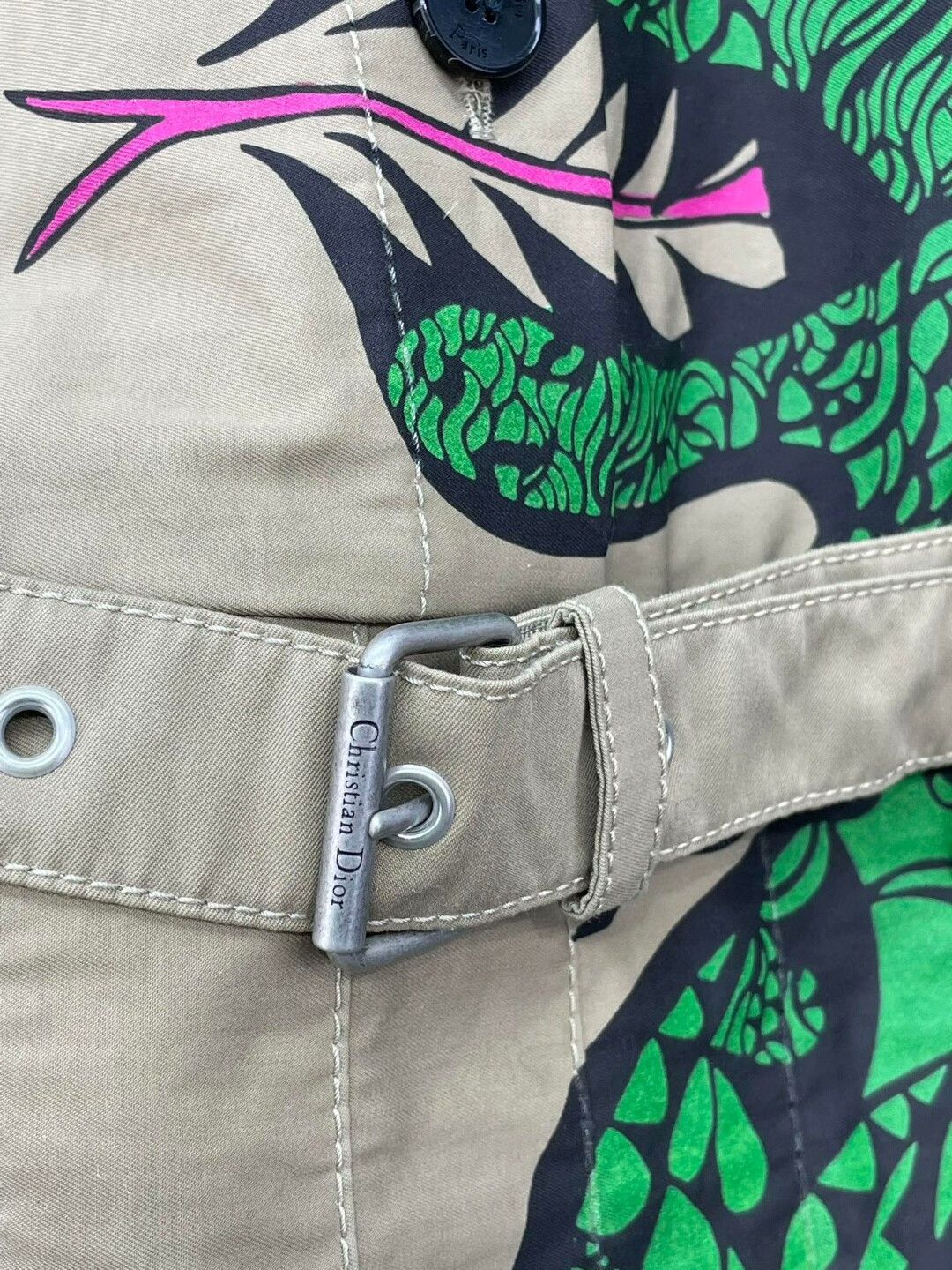 Dior Dior Green Dinosaur Utility Dress Size XS / US 0-2 / IT 36-38 - 4 Thumbnail