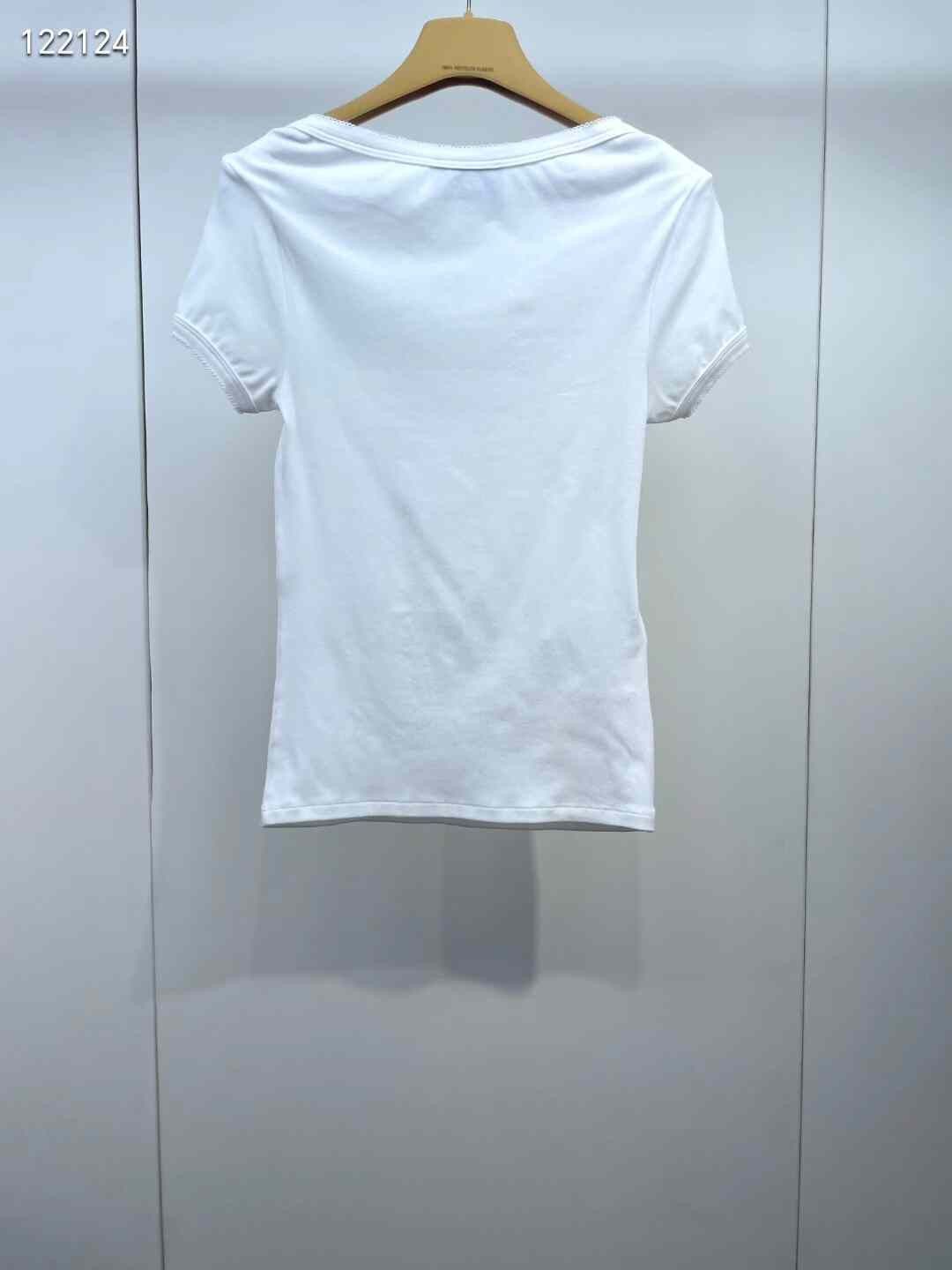 Miu Miu Miumiu Slim Lace Embroidered Short-Sleeve Size S / US 4 / IT 40 - 2 Thumbnail