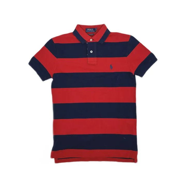 Polo Ralph Lauren Polo Ralph Lauren Red Stripe Pony Logo Polo Shirt Size US XS / EU 42 / 0 - 2 Thumbnail