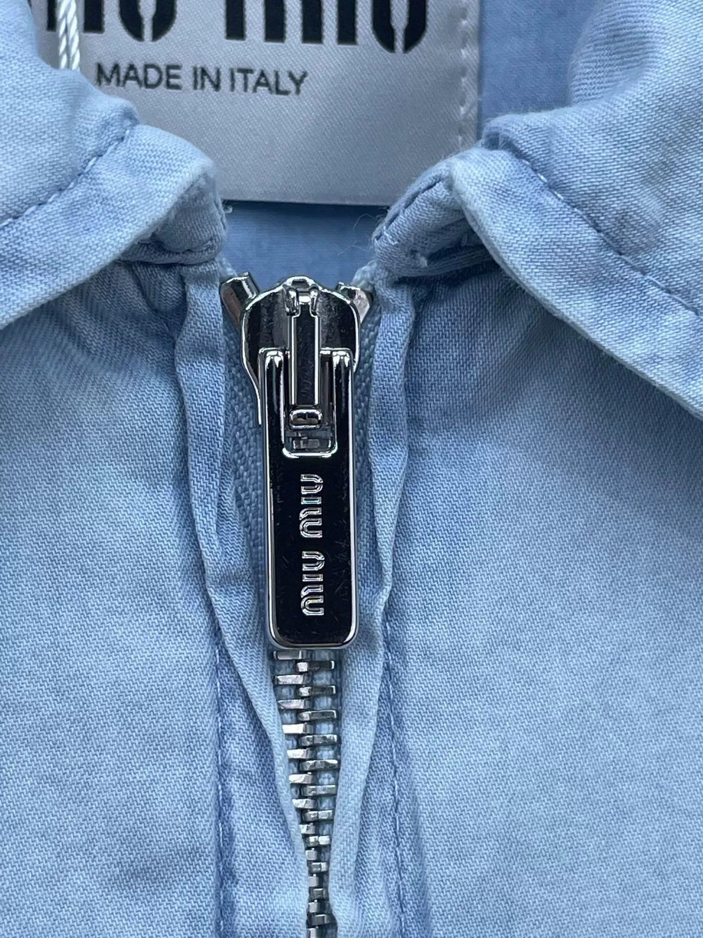 Miu Miu Miu Miu Washed Denim Zip Shirt Size XS / US 0-2 / IT 36-38 - 4 Thumbnail
