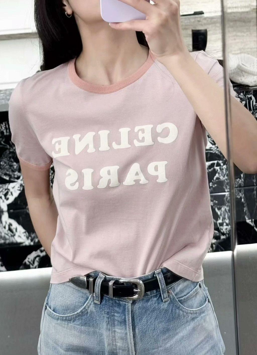 Celine Celine 2025 Pink Short-Sleeve Top Size XS / US 0-2 / IT 36-38 - 5 Thumbnail