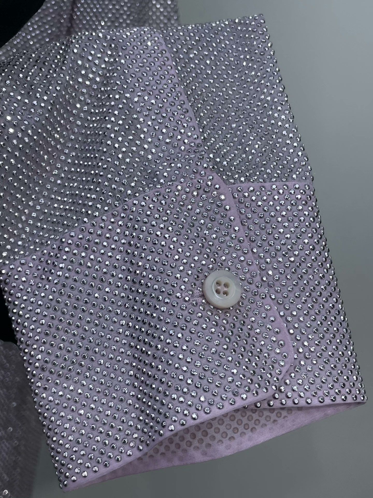 Prada Prada Pink Silk Rhinestone Shirt Size S / US 4 / IT 40 - 4 Thumbnail