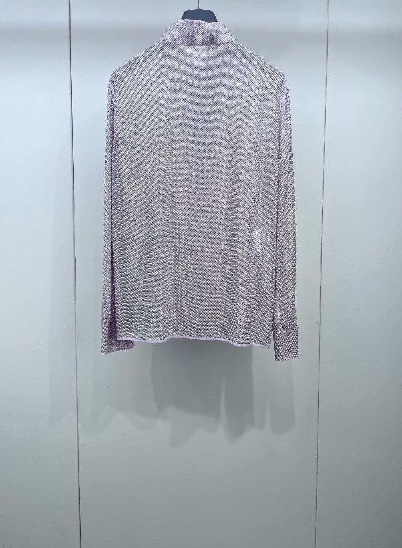 Prada Prada Pink Silk Rhinestone Shirt Size S / US 4 / IT 40 - 2 Thumbnail