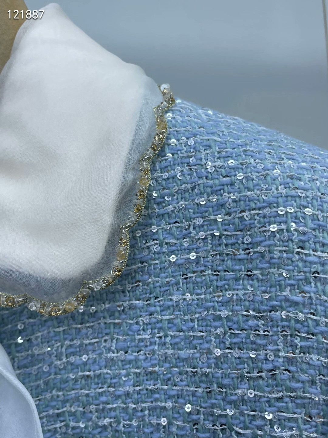 Miu Miu Miu Miu Baby Blue Bow Sequin Coat Size XS / US 0-2 / IT 36-38 - 4 Thumbnail