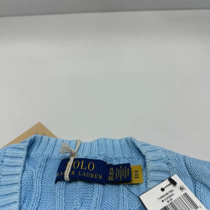 Polo Ralph Lauren Polo Ralph Lauren SS25 Men's Blue Cable Knit Sweater Size US XL / EU 56 / 4 - 4 Thumbnail