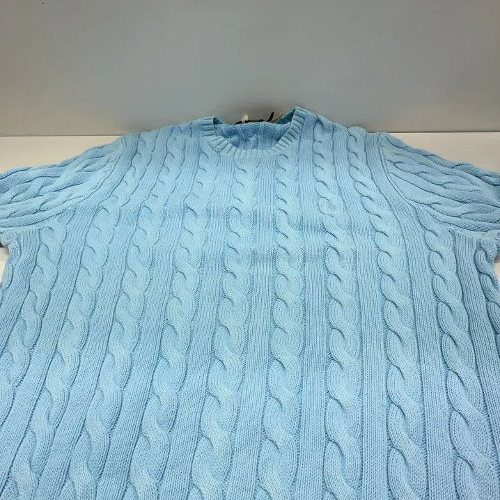 Polo Ralph Lauren Polo Ralph Lauren SS25 Men's Blue Cable Knit Sweater Size US XL / EU 56 / 4 - 8 Thumbnail