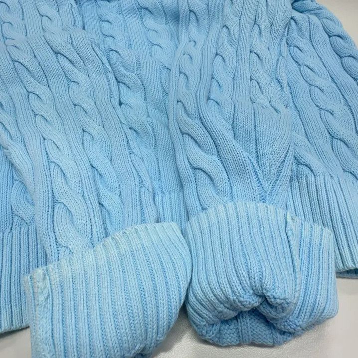 Polo Ralph Lauren Polo Ralph Lauren SS25 Men's Blue Cable Knit Sweater Size US XL / EU 56 / 4 - 11 Thumbnail
