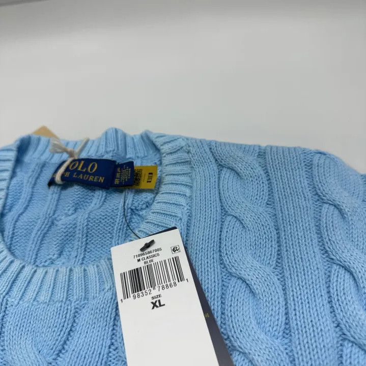 Polo Ralph Lauren Polo Ralph Lauren SS25 Men's Blue Cable Knit Sweater Size US XL / EU 56 / 4 - 5 Thumbnail