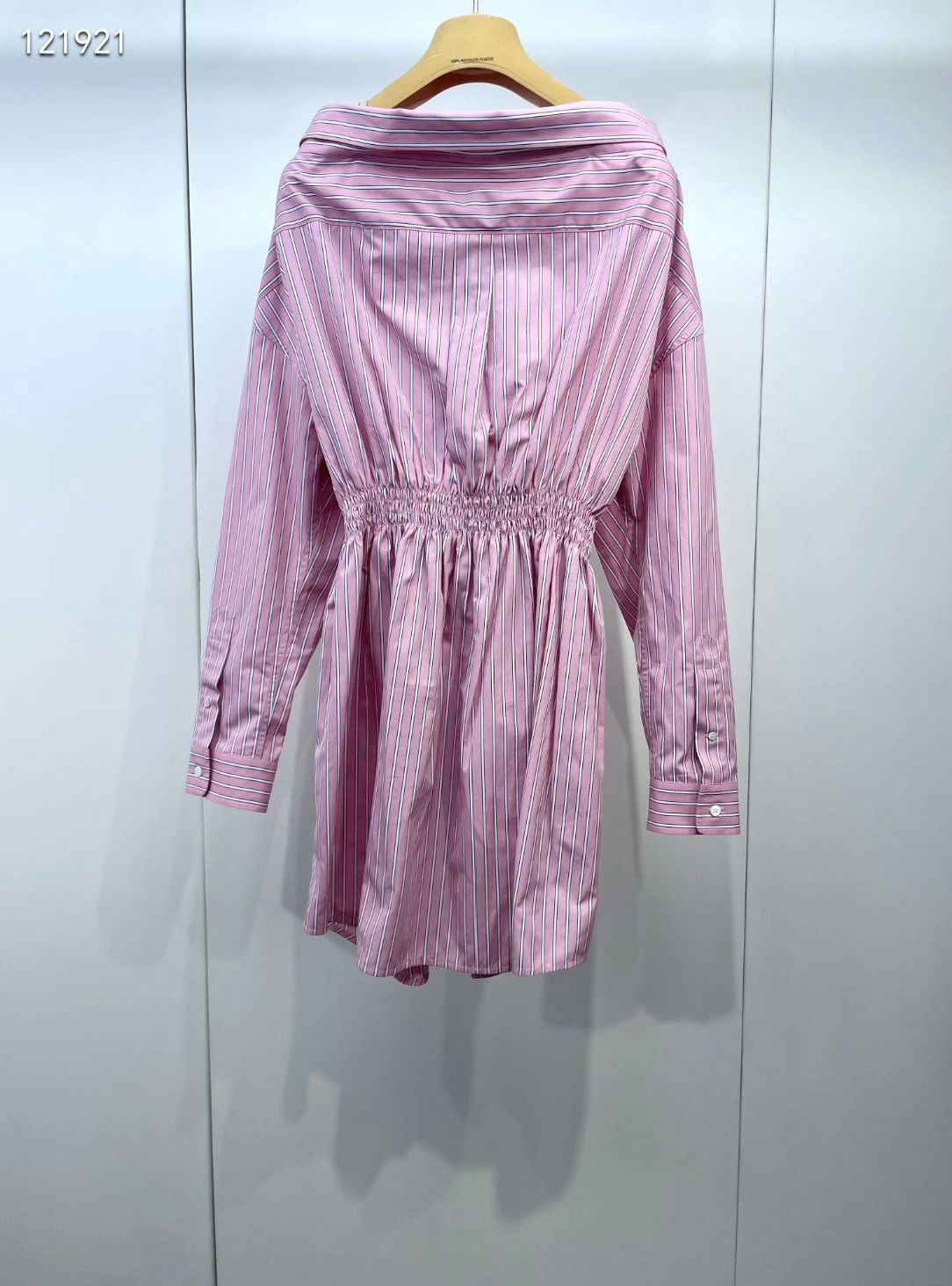 Miu Miu MiuMiu Off-the-Shoulder Striped Shirt Dress Size XS / US 0-2 / IT 36-38 - 2 Thumbnail