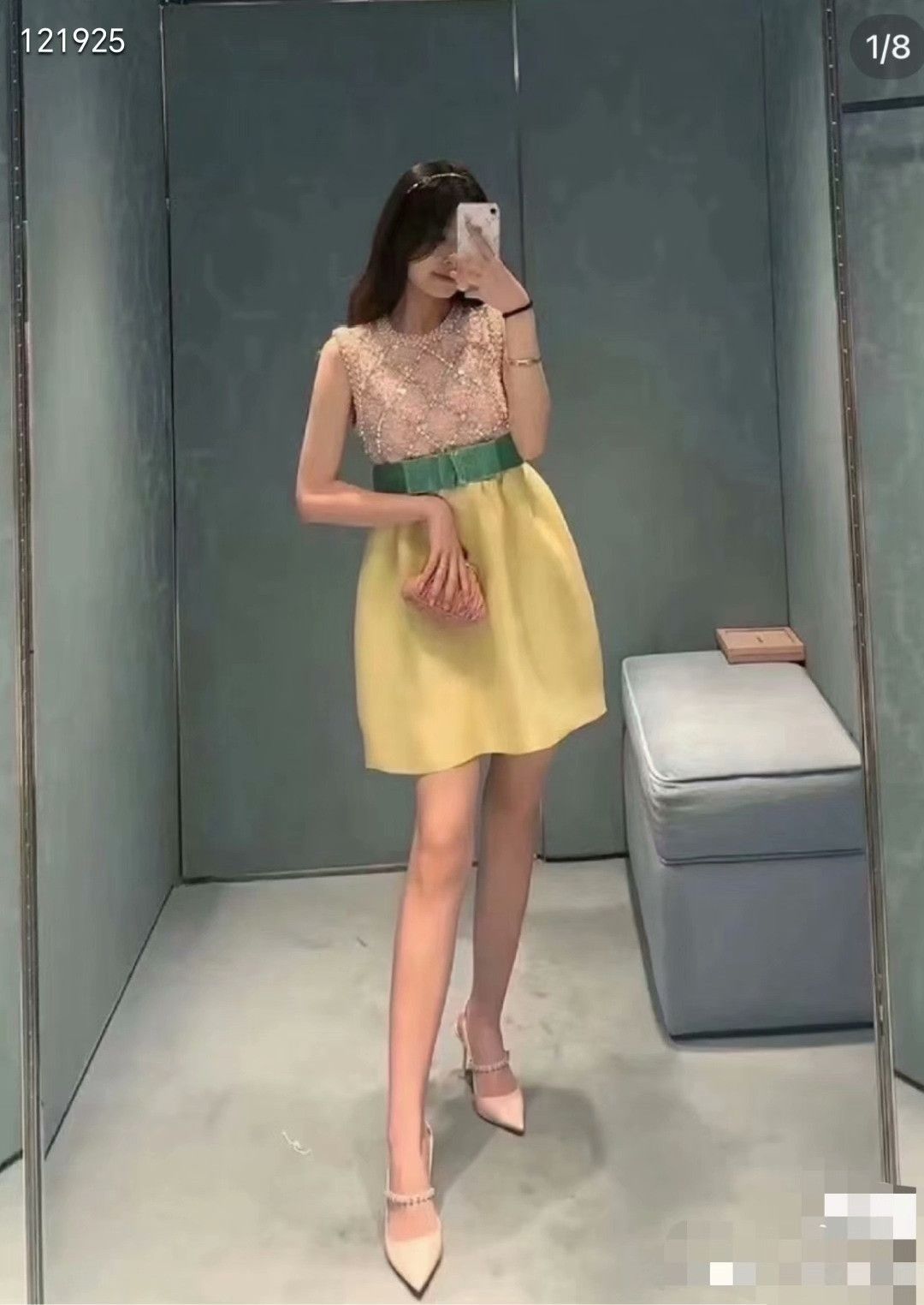 Miu Miu Miu Miu Rhinestone Colorblock Dress Size S / US 4 / IT 40 - 9 Thumbnail