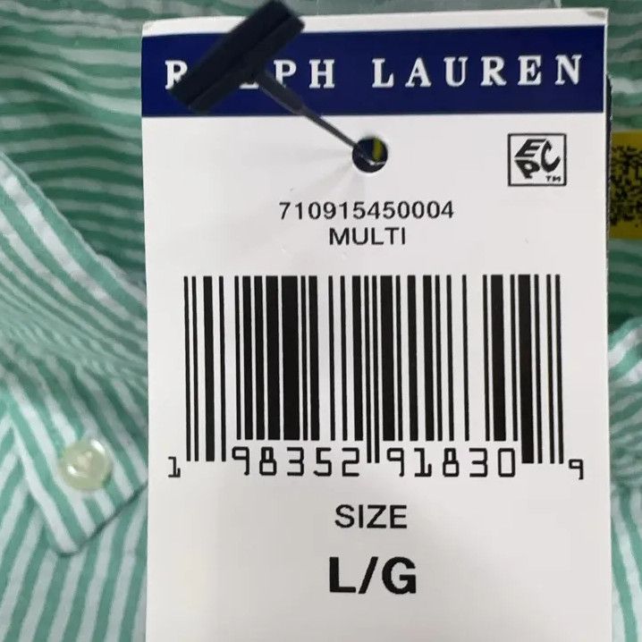 Polo Ralph Lauren Polo Ralph Lauren Green Striped Short-Sleeve Shirt Size US L / EU 52-54 / 3 - 5 Thumbnail