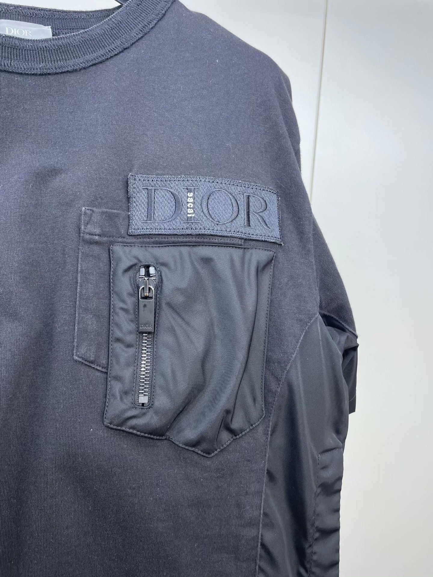 Sacai Dior x sacai 22SS Black Spliced Tee Size US S / EU 44-46 / 1 - 3 Thumbnail