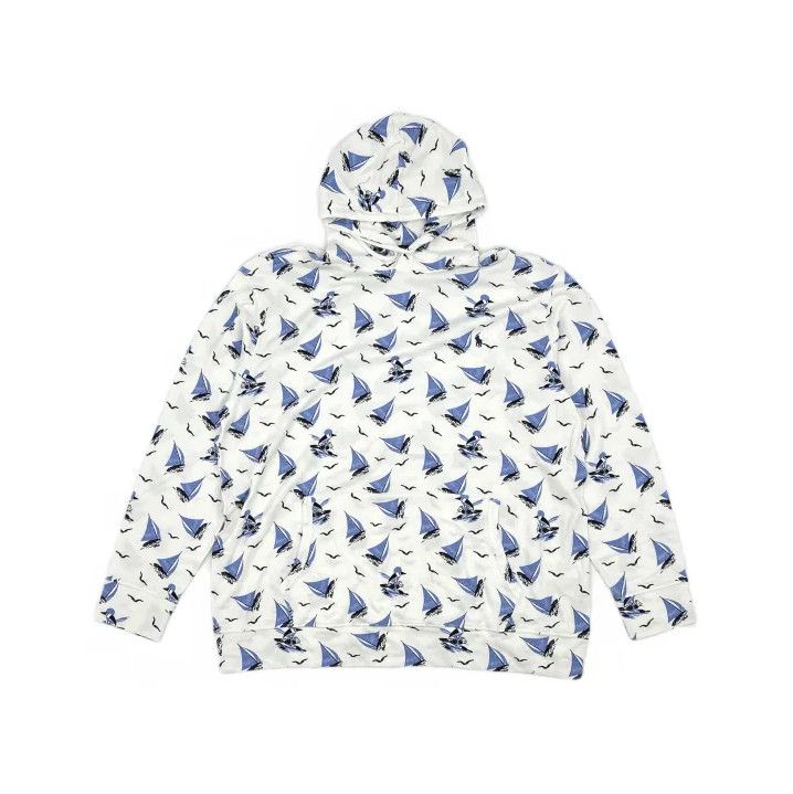 Polo Ralph Lauren Polo Ralph Lauren White Sailboat Print Hoodie Size US XXL / EU 58 / 5 - 2 Thumbnail