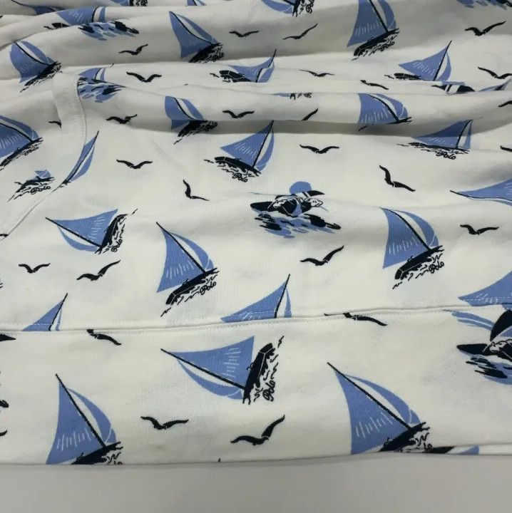 Polo Ralph Lauren Polo Ralph Lauren White Sailboat Print Hoodie Size US XXL / EU 58 / 5 - 7 Thumbnail