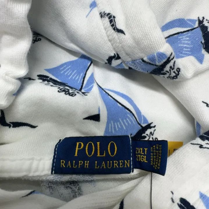 Polo Ralph Lauren Polo Ralph Lauren White Sailboat Print Hoodie Size US XXL / EU 58 / 5 - 5 Thumbnail