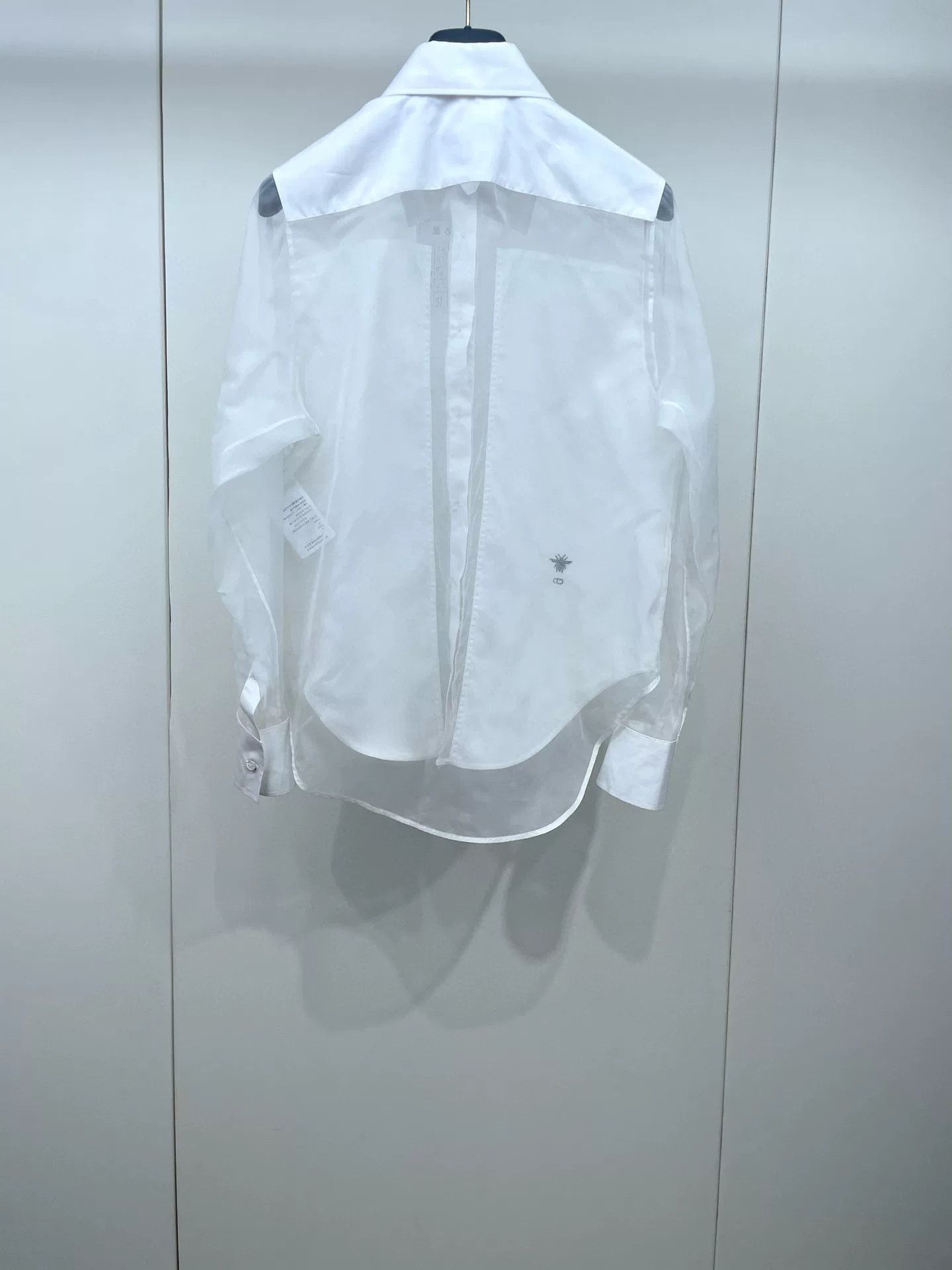 Dior Dior Embroidered Bee Tulle Sheer Shirt Size XXS / US 00 / IT 34 - 2 Thumbnail