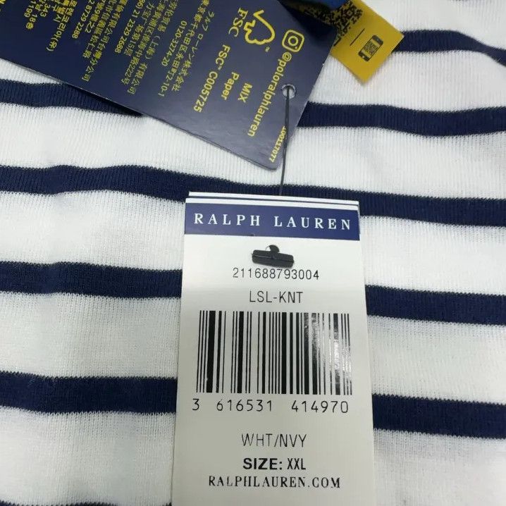 Polo Ralph Lauren Polo Ralph Lauren Striped Long-Sleeve T-Shirt Size US XXL / EU 58 / 5 - 5 Thumbnail