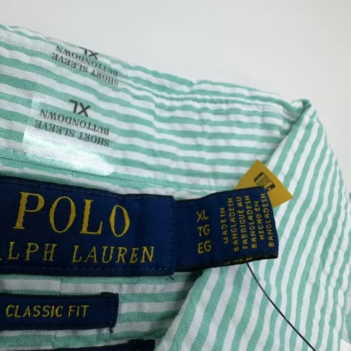 Polo Ralph Lauren Polo Ralph Lauren Green Striped Short-Sleeve Shirt Size US XL / EU 56 / 4 - 5 Thumbnail