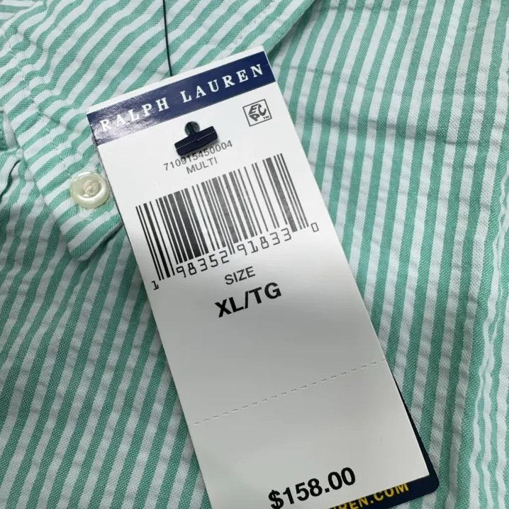 Polo Ralph Lauren Polo Ralph Lauren Green Striped Short-Sleeve Shirt Size US XL / EU 56 / 4 - 6 Thumbnail