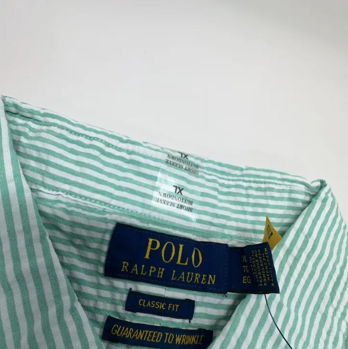Polo Ralph Lauren Polo Ralph Lauren Green Striped Short-Sleeve Shirt Size US XL / EU 56 / 4 - 4 Thumbnail