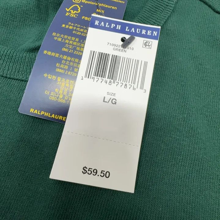 Polo Ralph Lauren Polo Ralph Lauren Green Embroidered Short Sleeve Tee Size US L / EU 52-54 / 3 - 4 Thumbnail