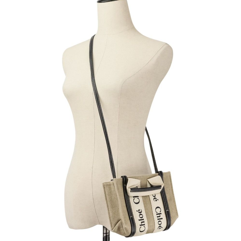 Chloe Chloe Chloe Woody Mini Tote Bag Textile Tote Bag DUTY FREE for USA Size ONE SIZE - 9 Thumbnail