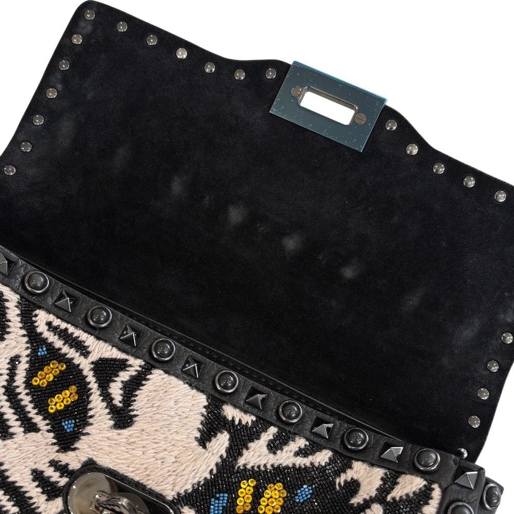 Valentino Valentino Valentino Garavani 1967 Guitar Rolling Rockstuds Tiger Shoulder Bag Leather Shoulder Bag DUTY FREE for USA Size ONE SIZE - 12 Thumbnail