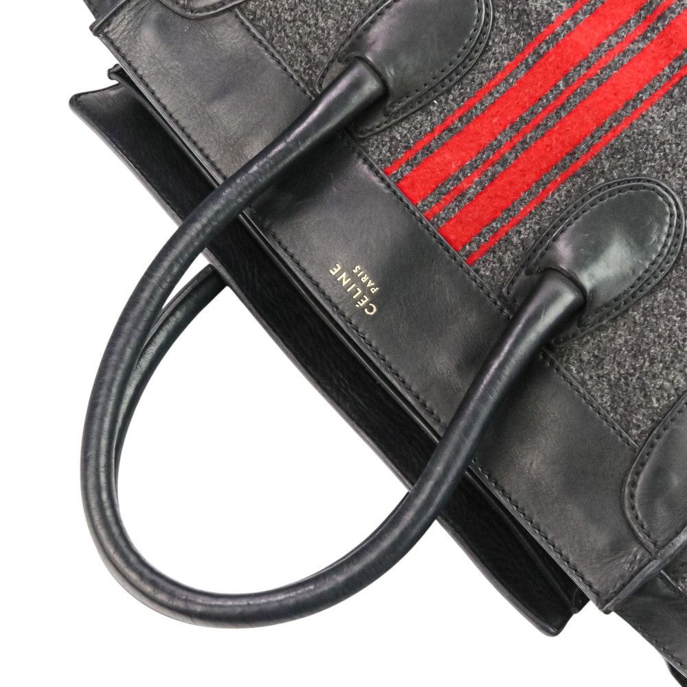 Celine Celine Celine Luggage Mini Shopper Wool Leather Tote Bag Leather Tote Bag DUTY FREE for USA Size ONE SIZE - 7 Thumbnail