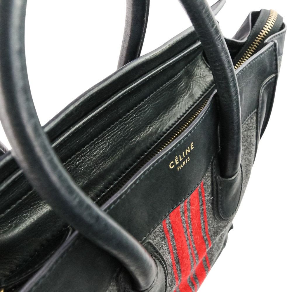 Celine Celine Celine Luggage Mini Shopper Wool Leather Tote Bag Leather Tote Bag DUTY FREE for USA Size ONE SIZE - 10 Thumbnail