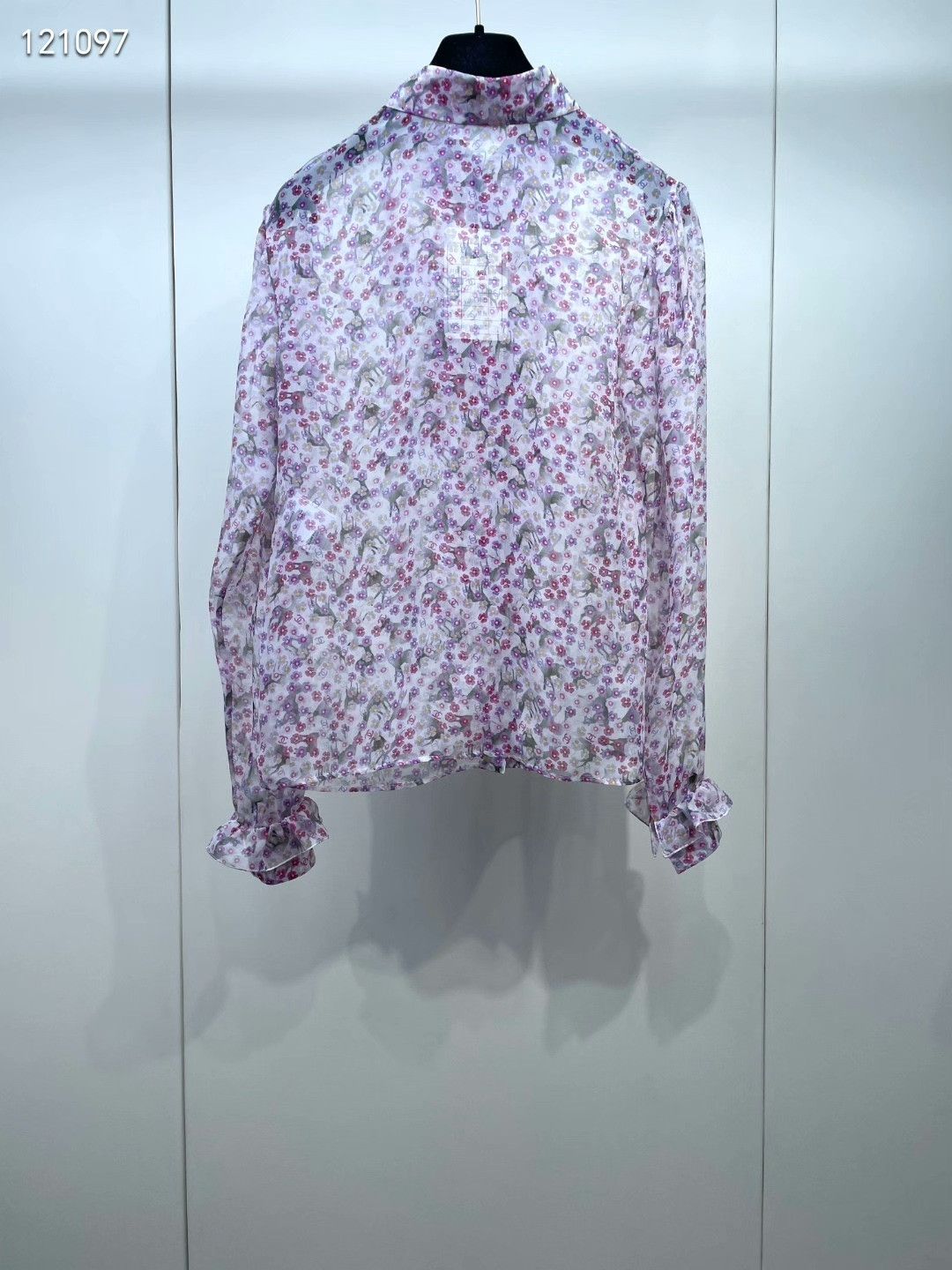 Chanel Chanel 25P Small Floral Ruffle Silk Blouse Size XXS / US 00 / IT 34 - 2 Thumbnail