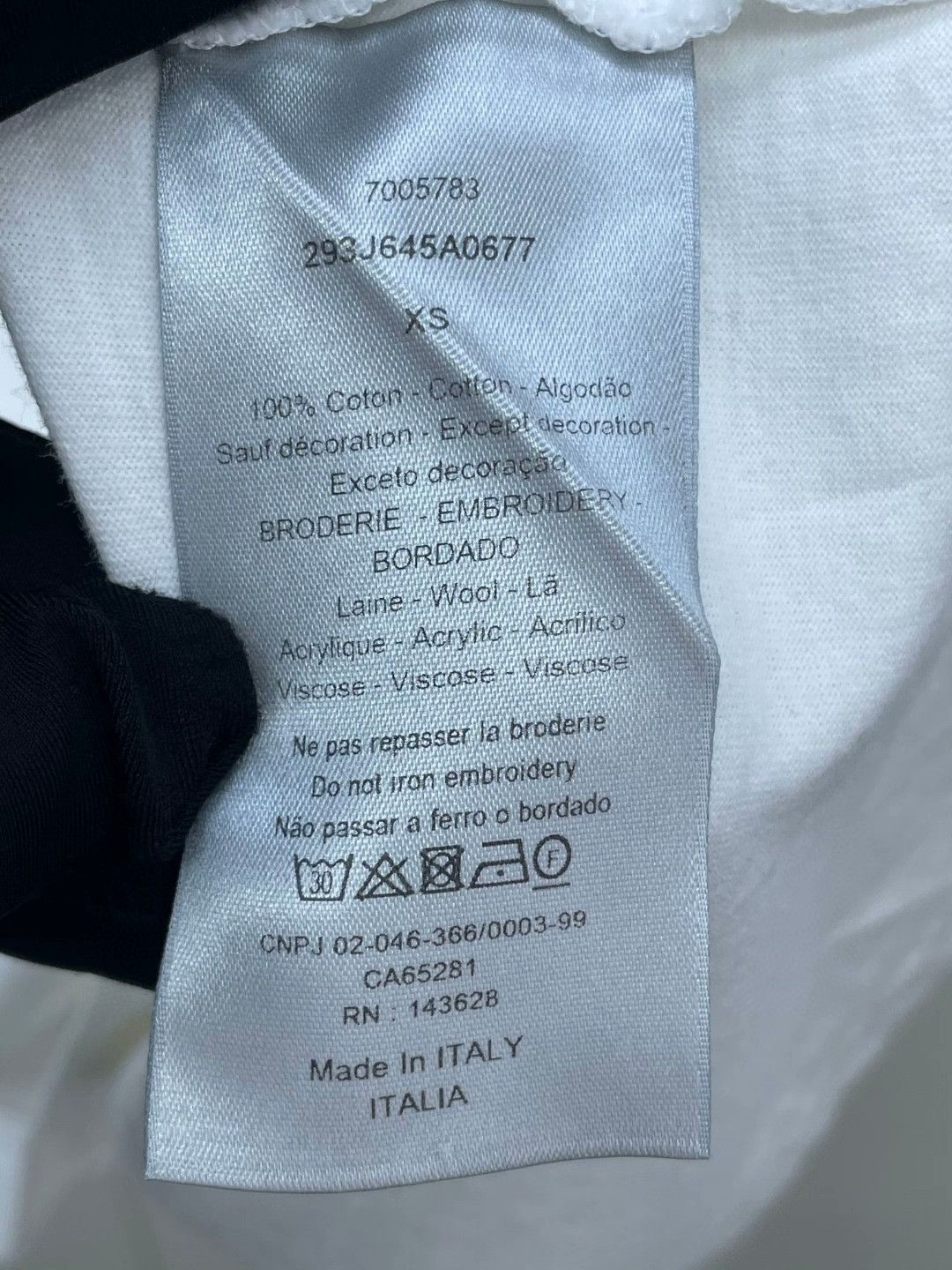 Dior Dior Gray Letter Embroidered White T-Shirt Size XS / US 0-2 / IT 36-38 - 6 Thumbnail