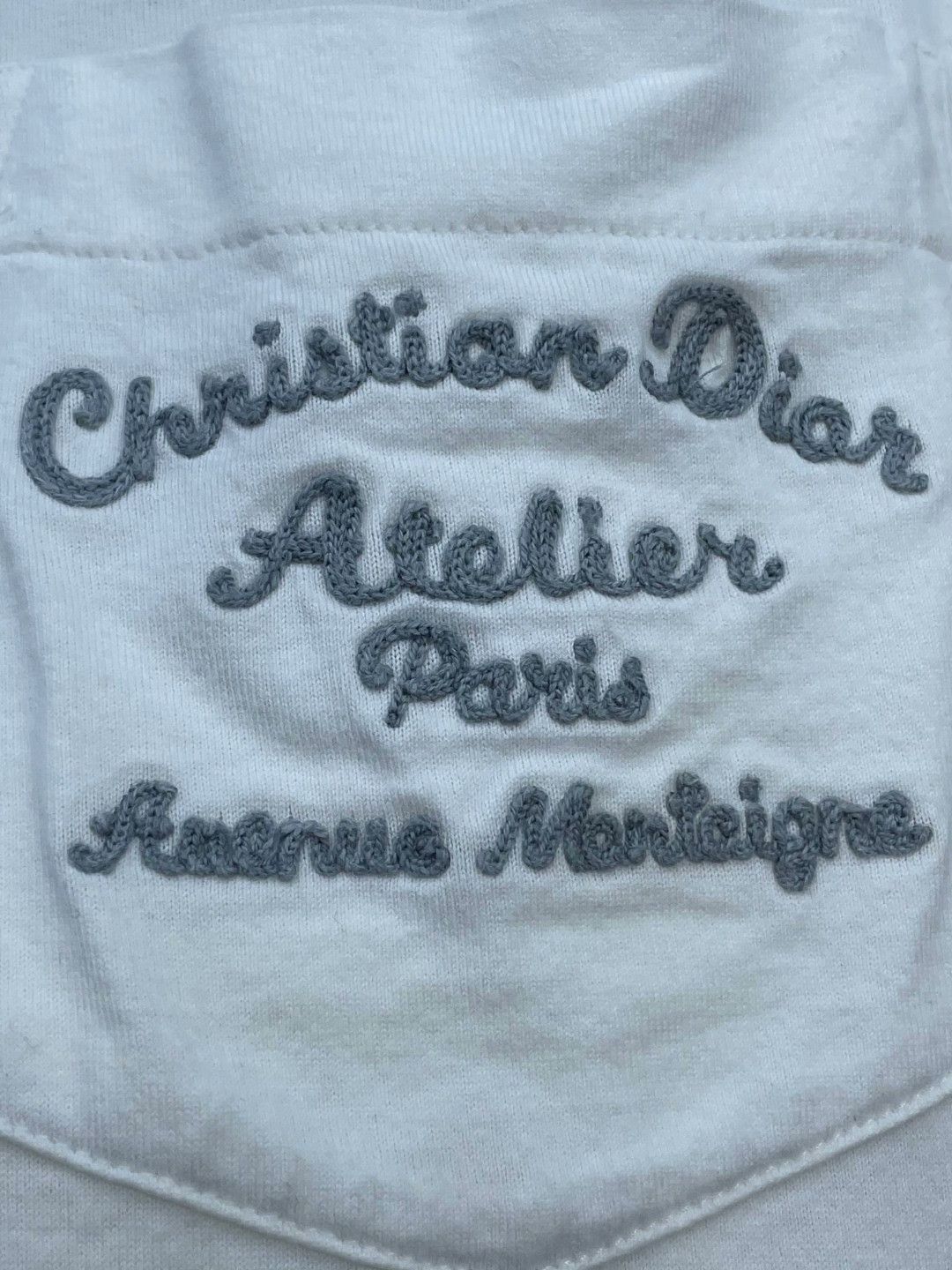 Dior Dior Gray Letter Embroidered White T-Shirt Size XS / US 0-2 / IT 36-38 - 4 Thumbnail