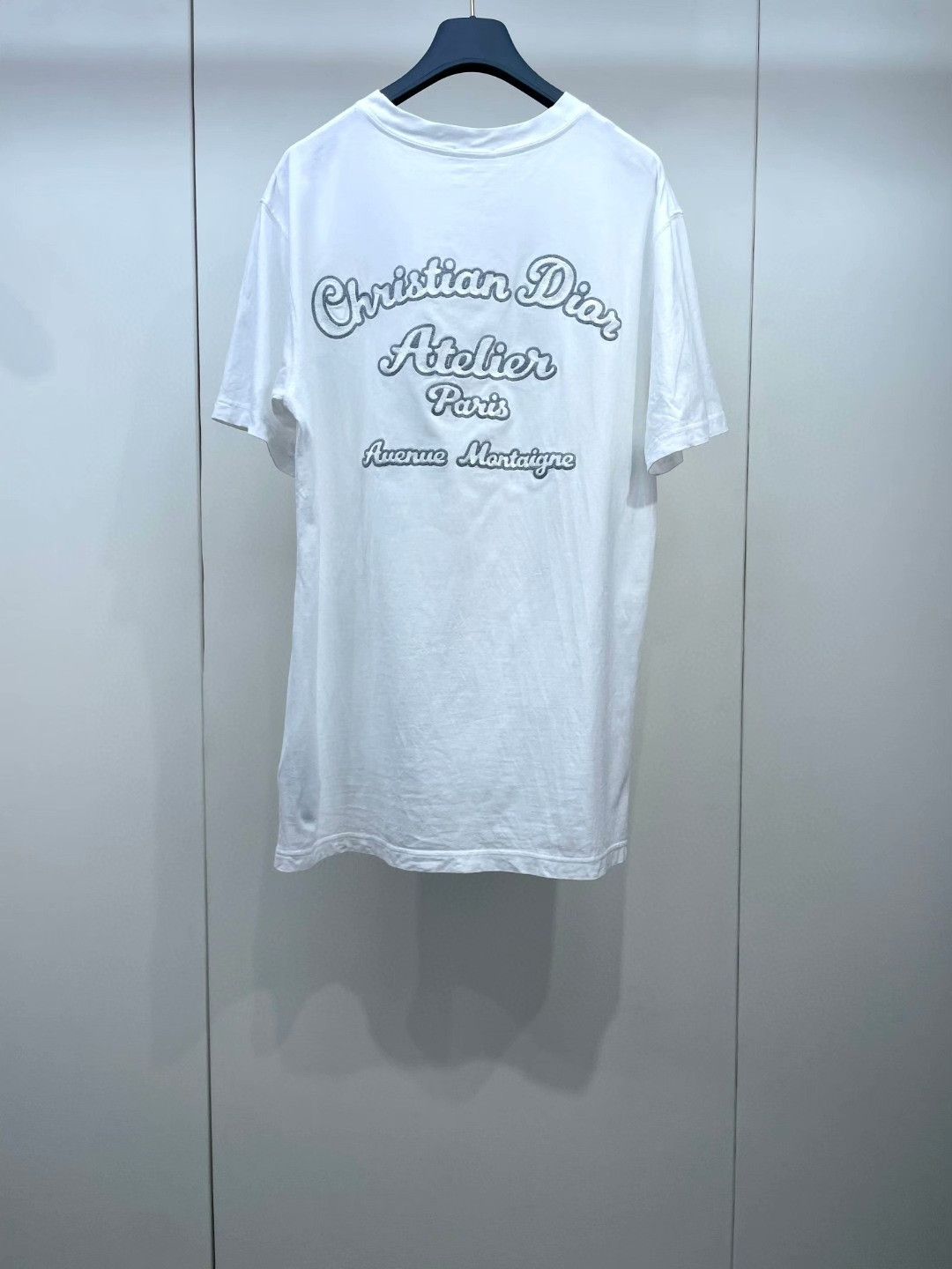 Dior Dior Gray Letter Embroidered White T-Shirt Size XS / US 0-2 / IT 36-38 - 2 Thumbnail