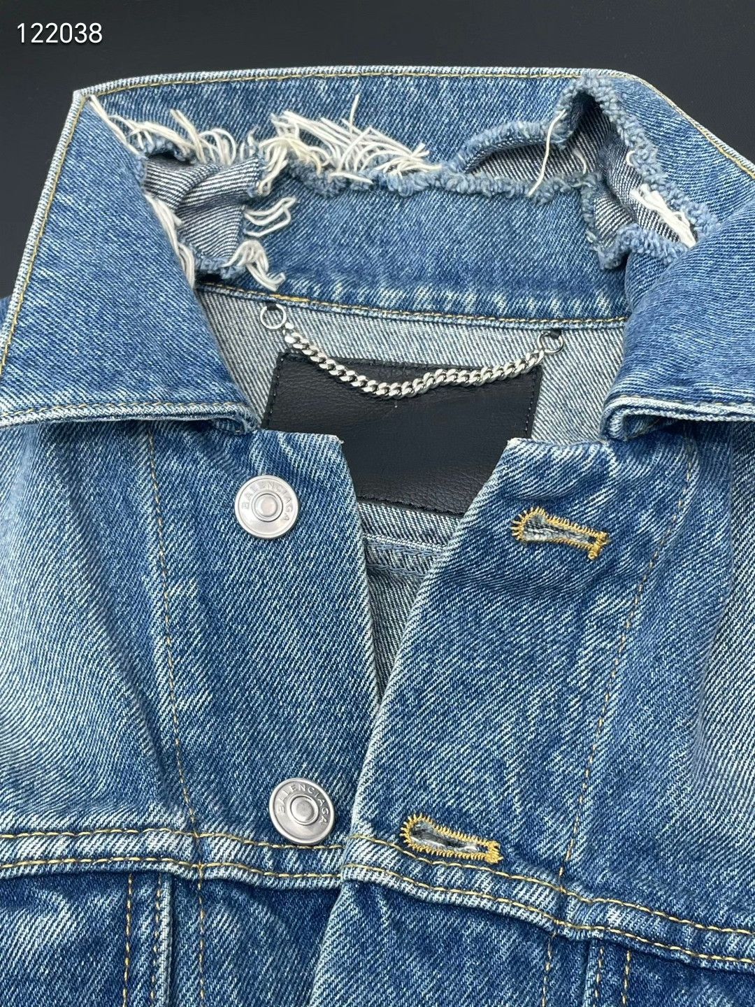 Balenciaga Balenciaga Distressed Embroidered Denim Jacket Size US S / EU 44-46 / 1 - 4 Thumbnail