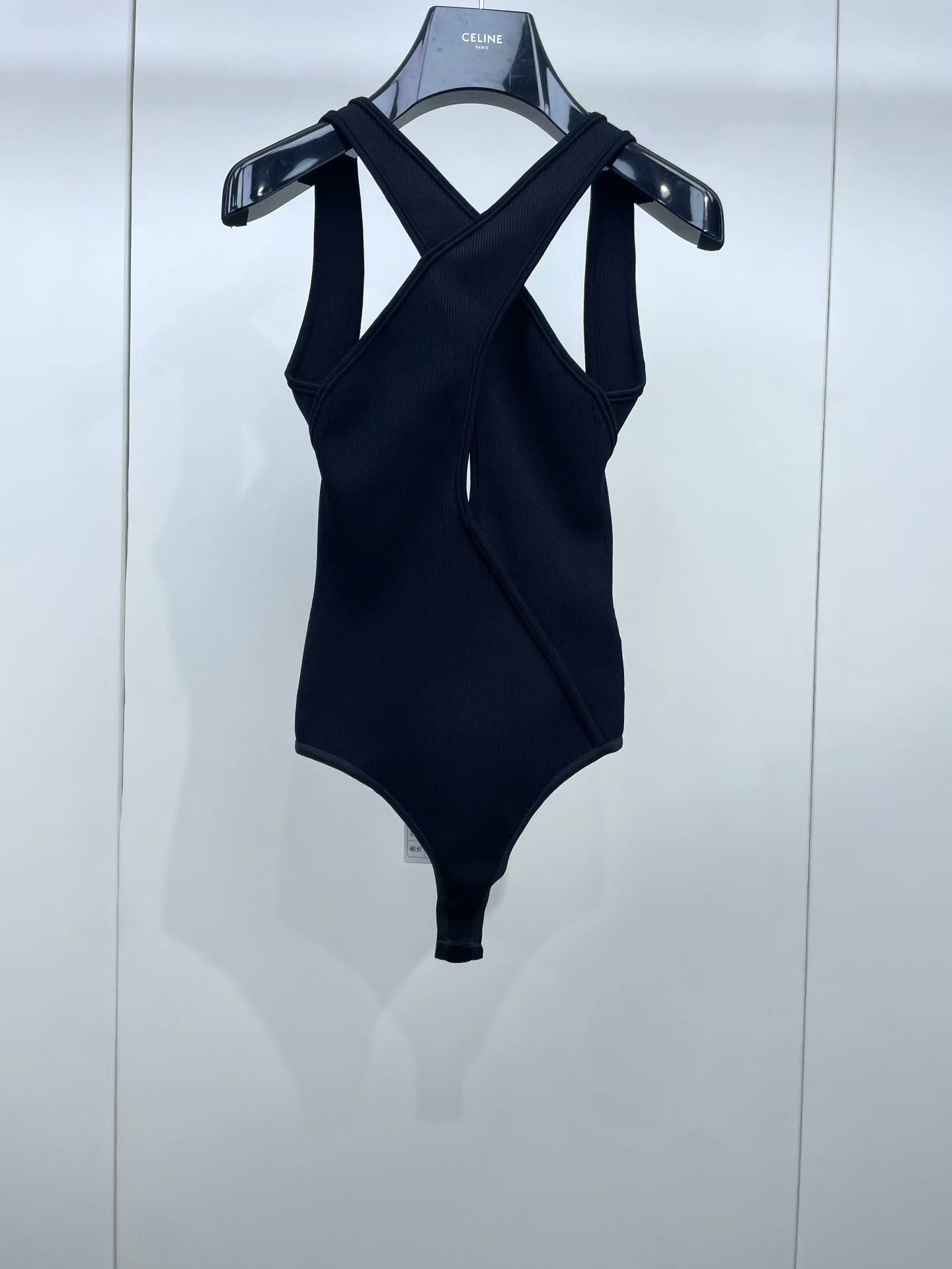 Celine Celine Black Cross Back Bodysuit Size S / US 4 / IT 40 - 2 Thumbnail