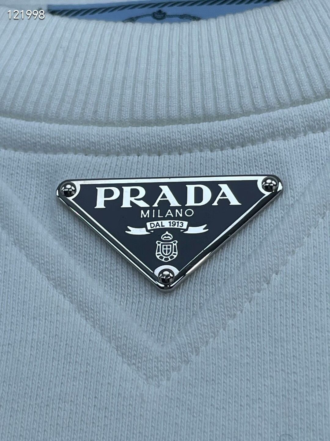 Prada Prada Metal Triangle White Cotton Vest Size S / US 4 / IT 40 - 3 Thumbnail