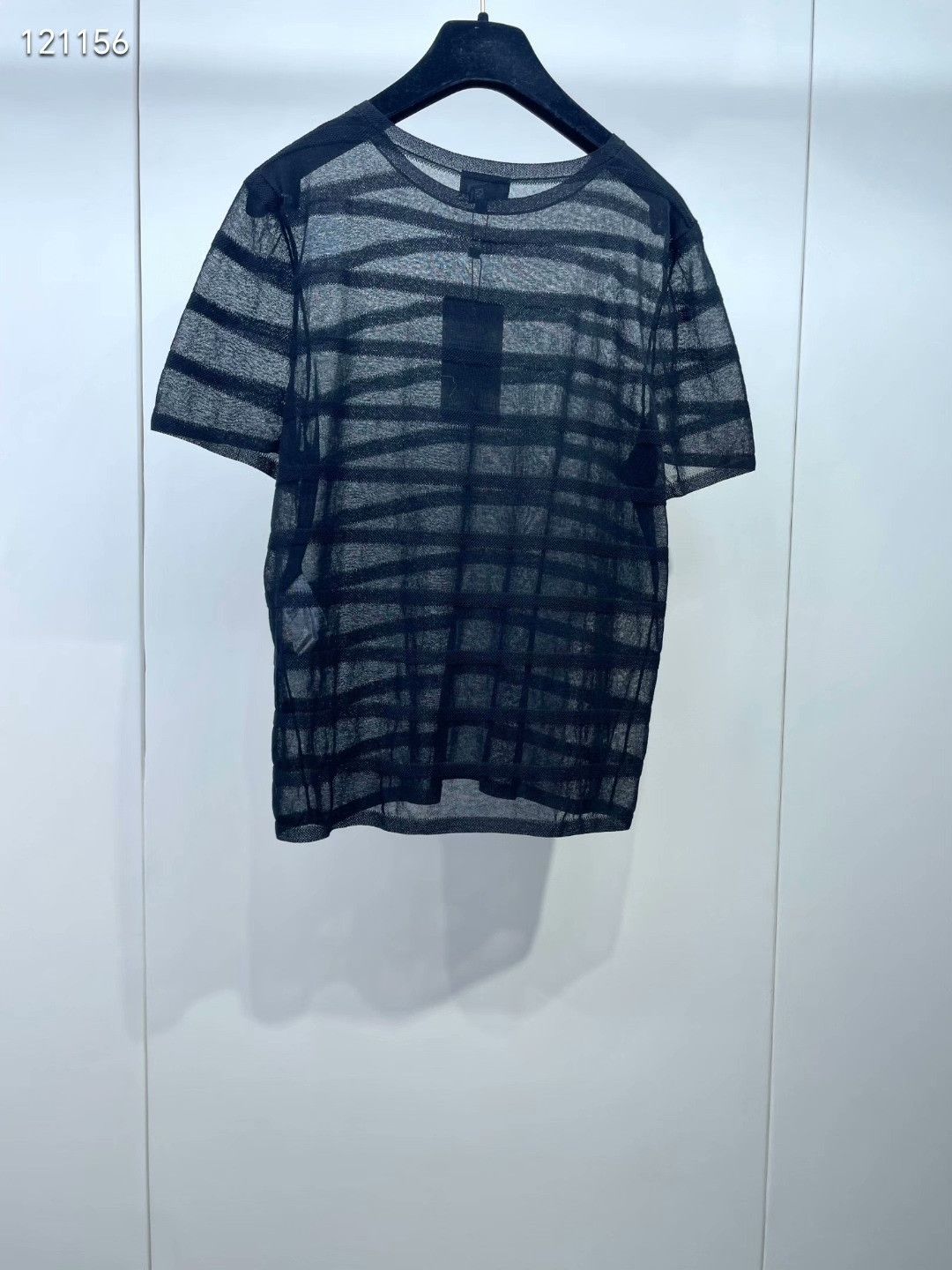 Chanel Chanel Black Striped Sheer Short Sleeve Size S / US 4 / IT 40 - 2 Thumbnail