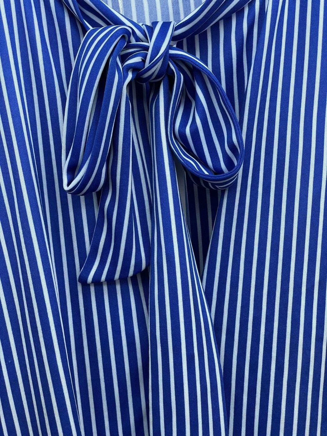 Balenciaga Balenciaga Blue White Stripe Sash Top Size XS / US 0-2 / IT 36-38 - 4 Thumbnail