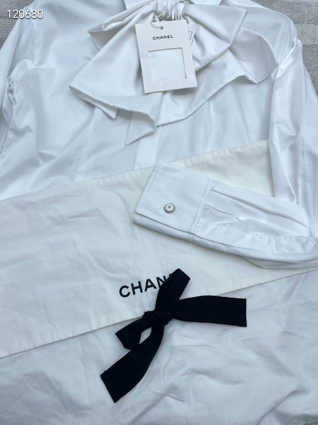Chanel Chanel 25K White Bow Shirt Size XXS / US 00 / IT 34 - 5 Thumbnail