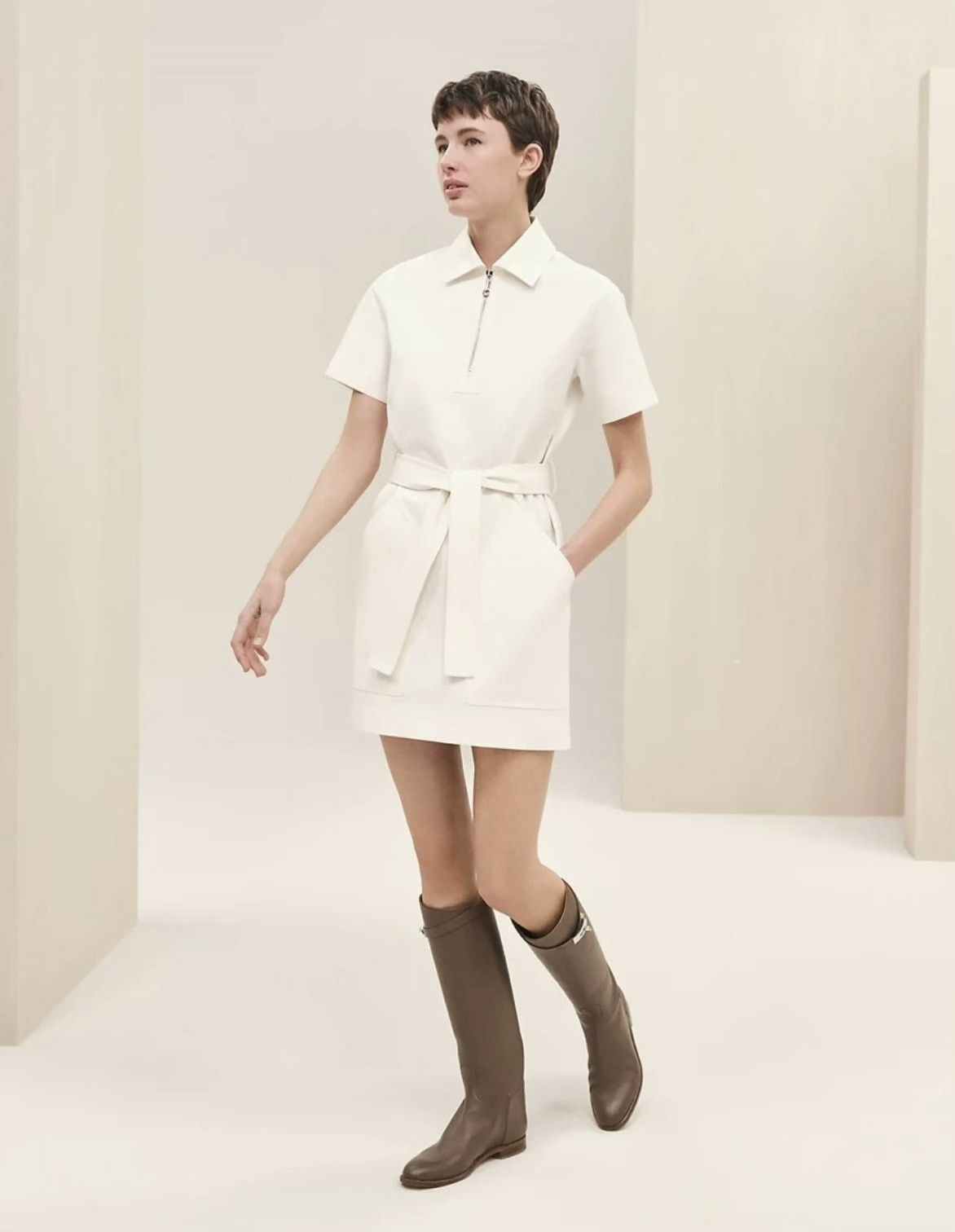 Hermes Hermes Fall/Winter 23 White Utility Dress Size XXS / US 00 / IT 34 - 9 Thumbnail
